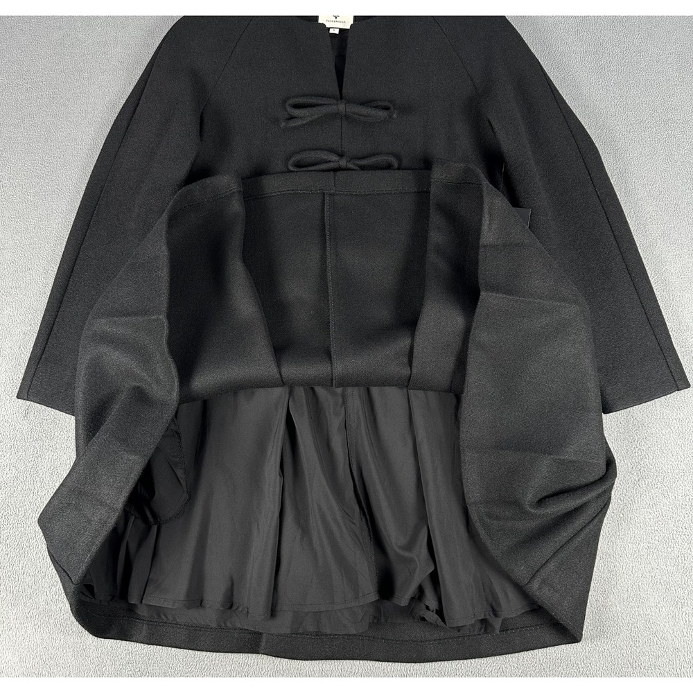 Tuckernuck Dress Womens Small Black Blair Bow Coat Pleated A Line Minimalist - Picture 3 of 8